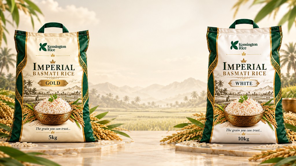 Kensington Imperial Basmati Rice — Golden and Premium White lines